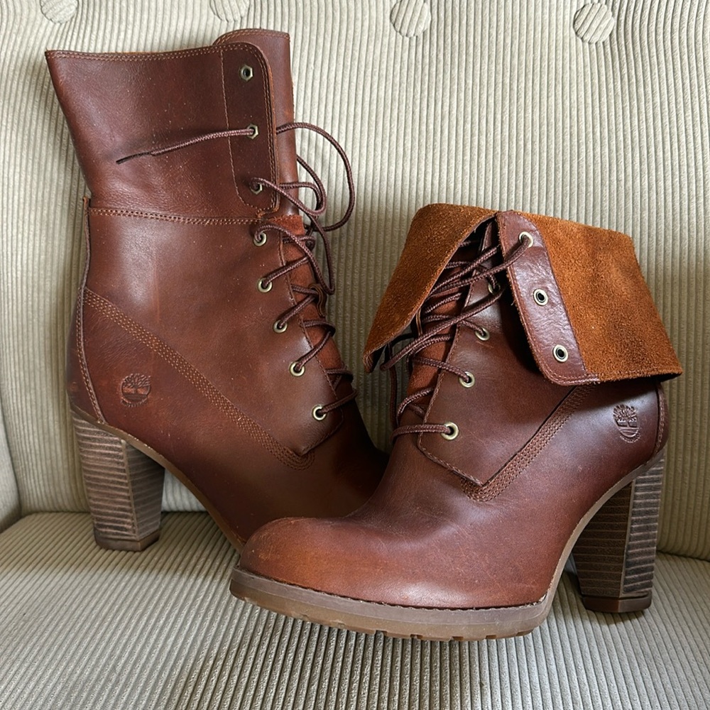Timberland leather heeled boots